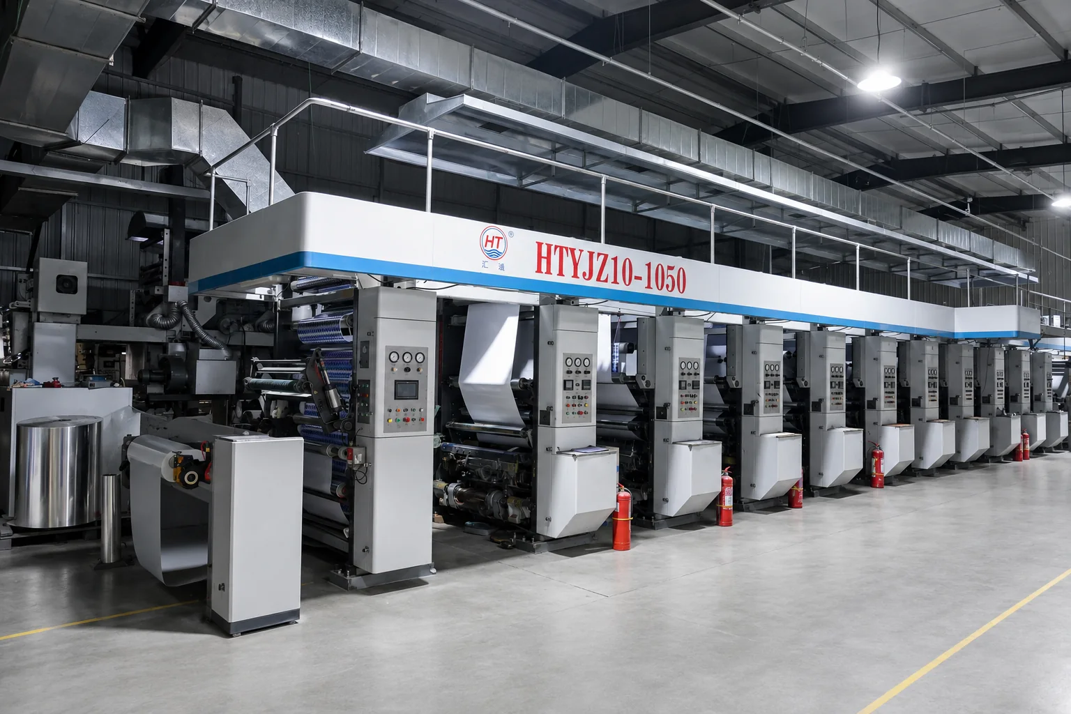 Gravure printing machine for flexible packaging and labels